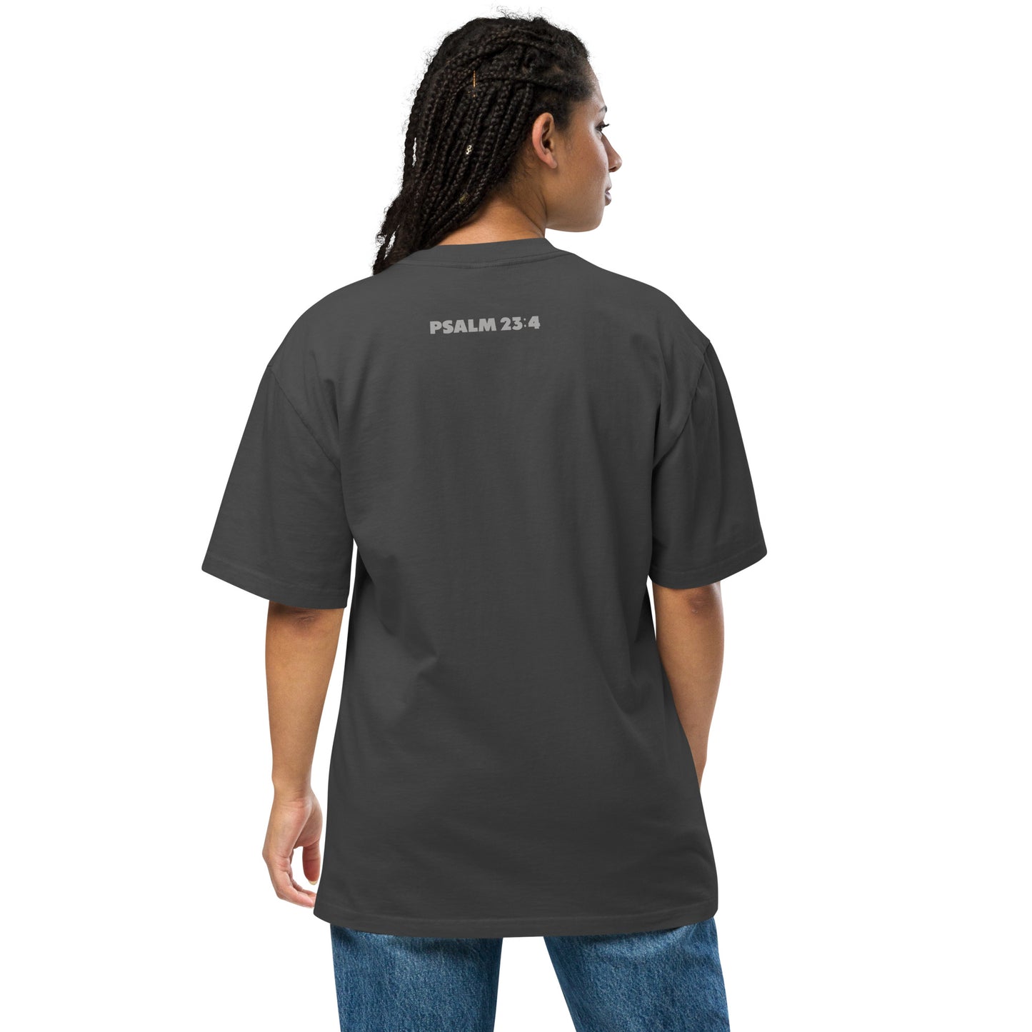 God Spins The Block Unisex Oversized faded Tee - Black