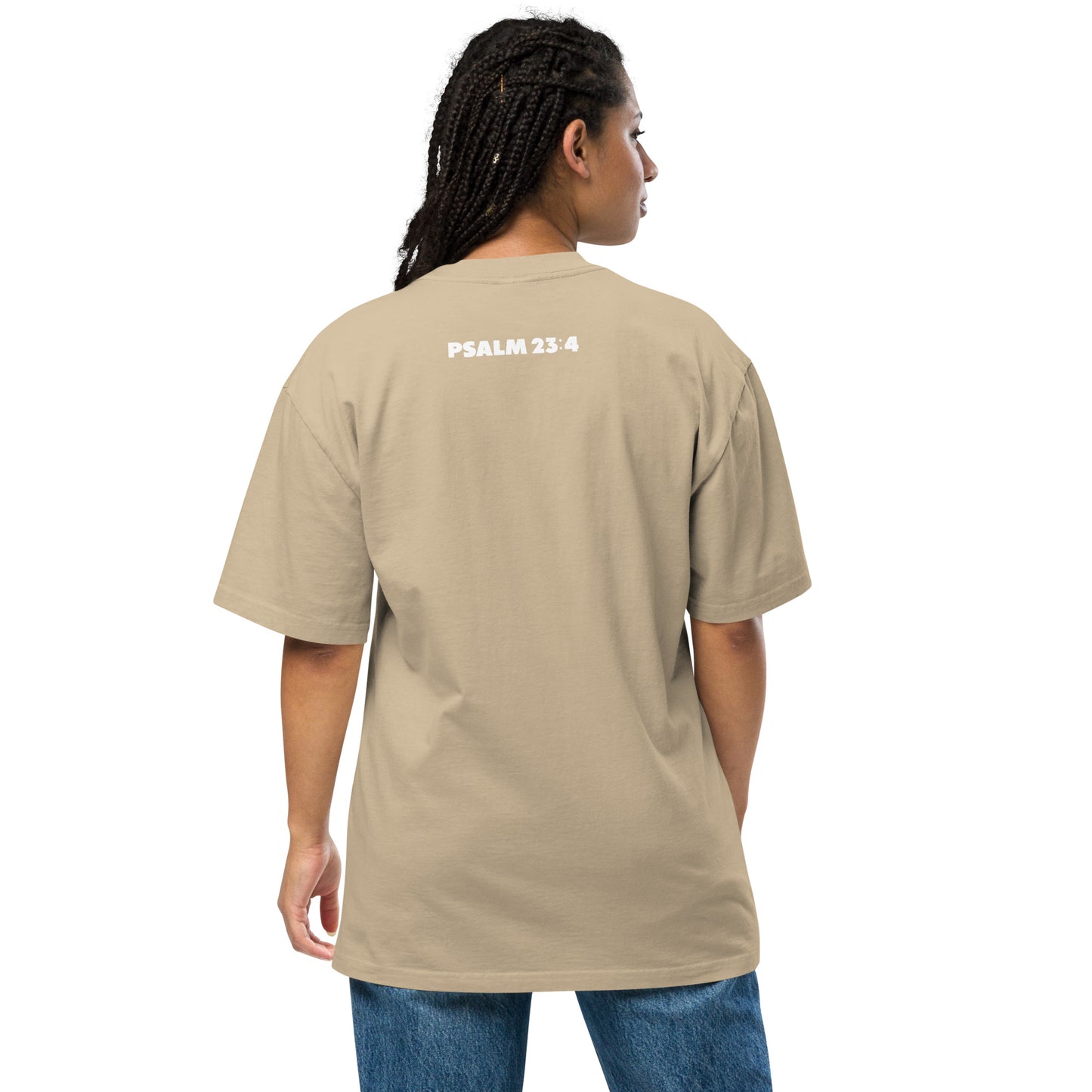 God Spins The Block - Unisex Oversized faded Tee (Khaki)