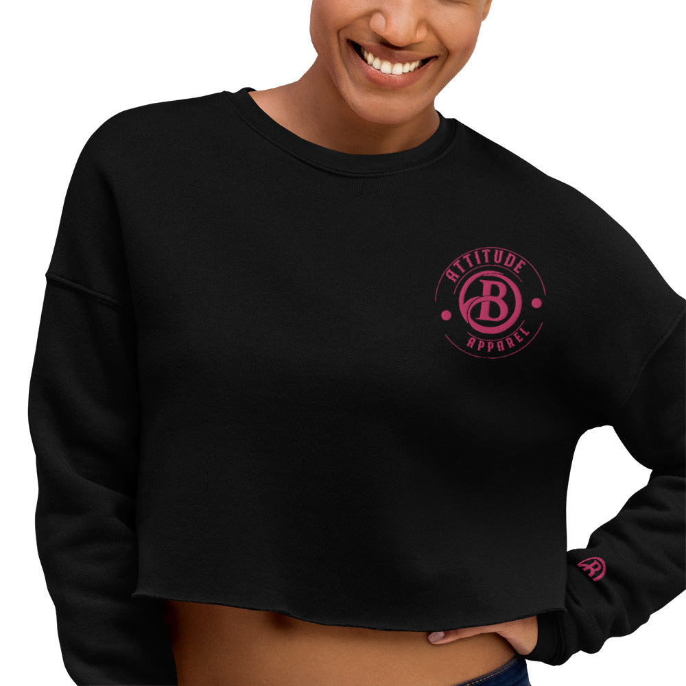 Classic "B Attitude" Cropped Sweatshirt - Black