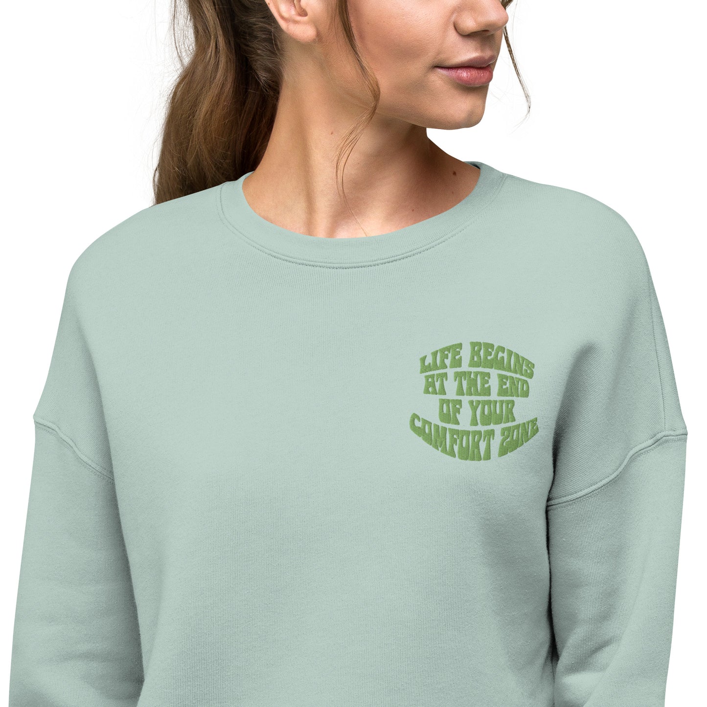 "Comfort Zone" Cropped Sweatshirt