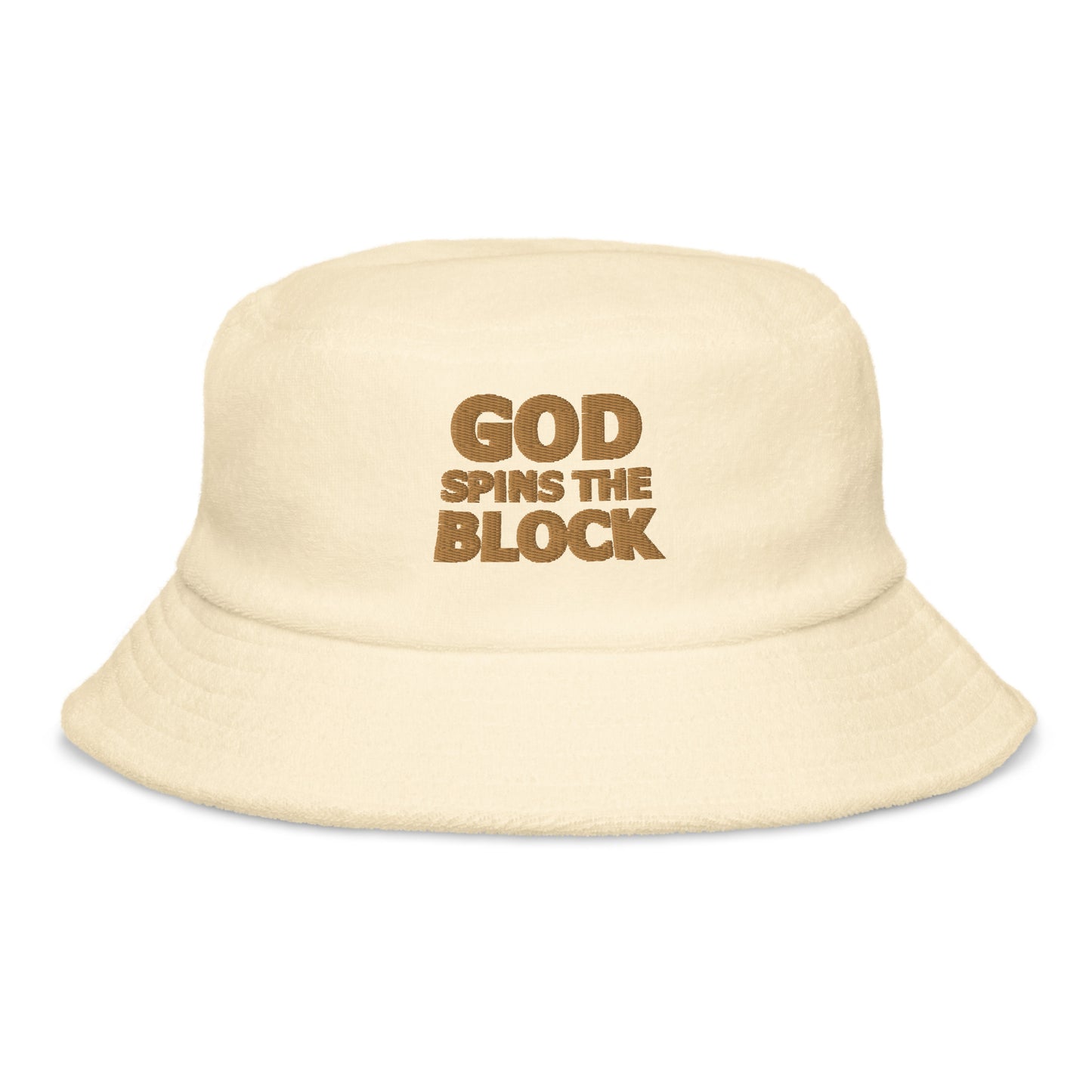 God Spins the Block - Unstructured terry cloth bucket hat