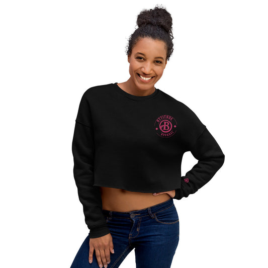 Classic "B Attitude" Cropped Sweatshirt - Black