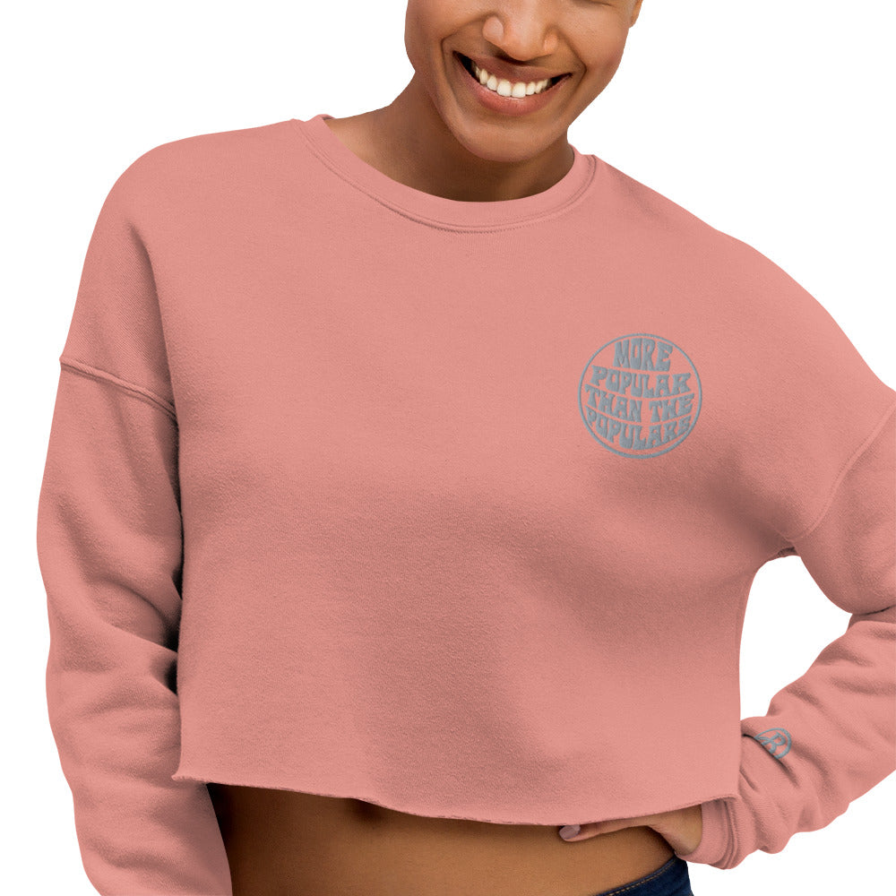 "More Popular" Cropped Sweatshirt - Mauve